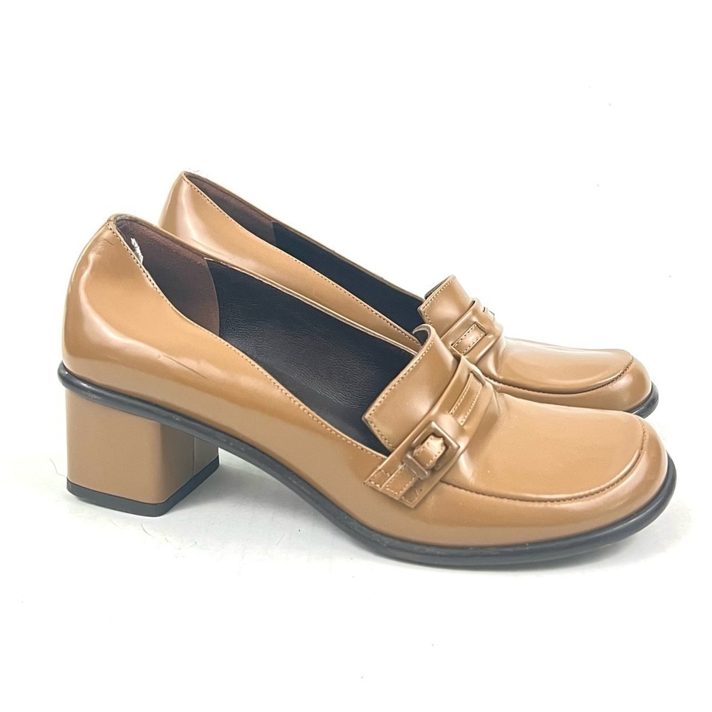 Vintage Via Spiga Tan Y2K Block Heels - Size 6.5